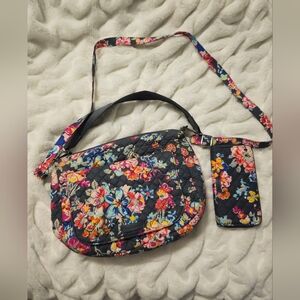 EUC Vera Bradley Carson Shoulder Crossbody Bag And RFID Georgia Wallet